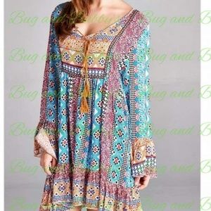 Boho mini dress